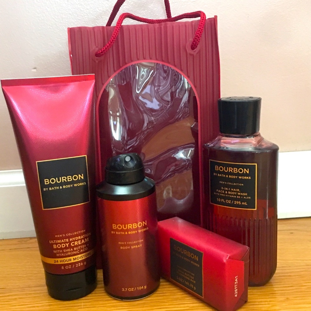Bath & Body Works Bourbon 5Piece  Red/Black Collection Set